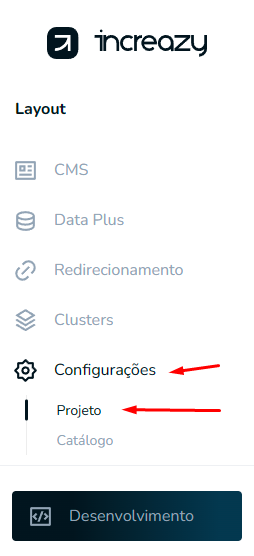 Configurações no painel Dash