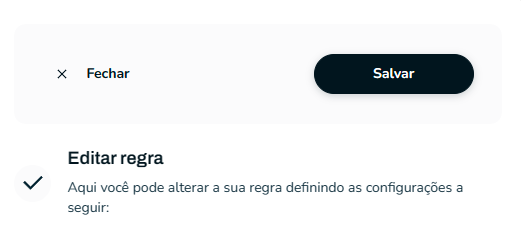 Botão de criação de regras